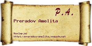 Preradov Amelita névjegykártya